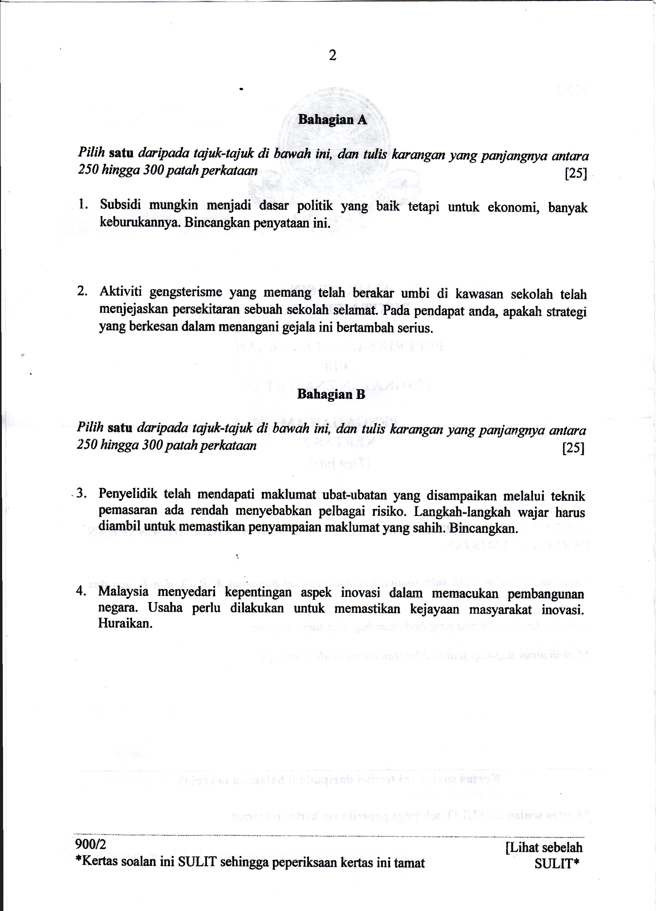 Soalan Pengajian Am Penggal 3 2019 - Selangor e